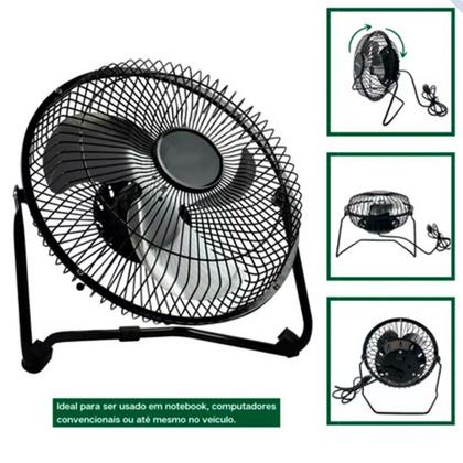 Imagem de Mini Ventilador de Mesa Compacto USB de 6 Polegadas e 19 CM 