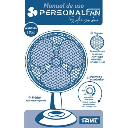 Imagem de Mini Ventilador de Mesa ou Parede 18cm 20w Fame Preto 127v