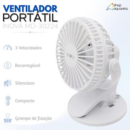 Imagem de Mini Ventilador de Mesa Portátil com Bateria Recarregável