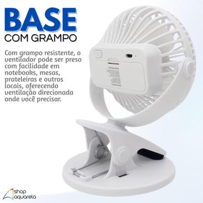 Imagem de Mini Ventilador de Mesa Portátil com Bateria Recarregável