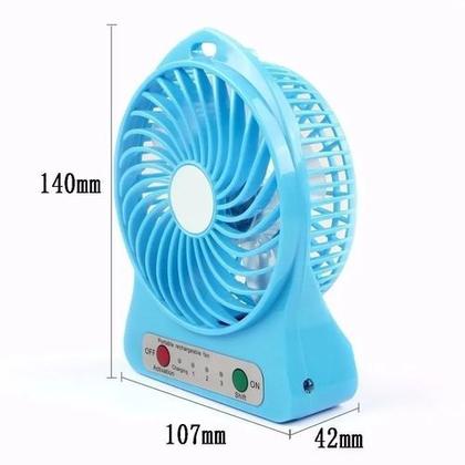 Imagem de Mini ventilador de mesa portátil recarregável com lanterna C/ Bateria Recarregável