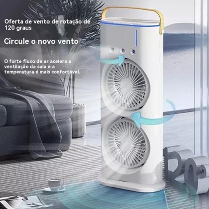 Imagem de Mini Ventilador Duplo Climatizador Com Umidificador Potente C/Controle