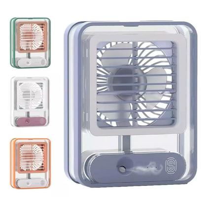 Imagem de Mini Ventilador Humidificador Portátil USB 3 Velocidades LED