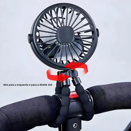 Imagem de Mini Ventilador Polvo USB Recarregável - Portátil para Bebê, Bicicleta e Carro