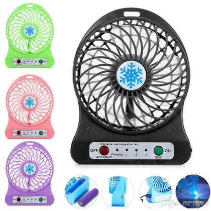 Imagem de Mini ventilador portatil de mesa sem fio 3 velocidades