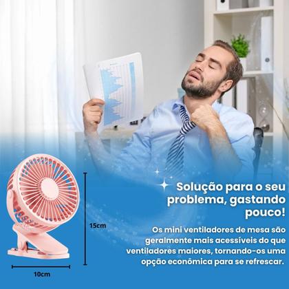 Imagem de Mini Ventilador Portatil Recarregavel Usb De Mesa Viagem