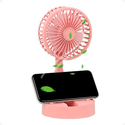 Imagem de Mini Ventilador Portátil USB Dobrável Com Suporte De Celular