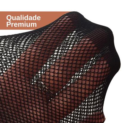 Imagem de Mini Vestido Lingerie Arrastão Strass Bloqueira Noiva