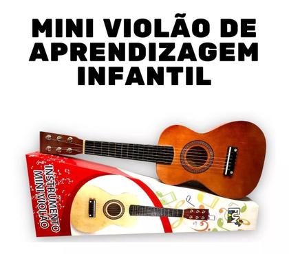 Imagem de Mini Violão Infantil Acústico Com Cordas de Aço Iniciantes