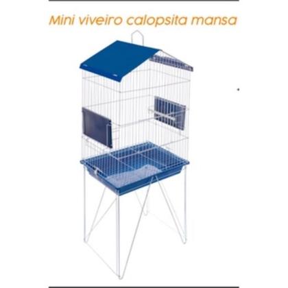 Imagem de Mini viveiro calposita mansa com telhado e bandeja para Pássaros