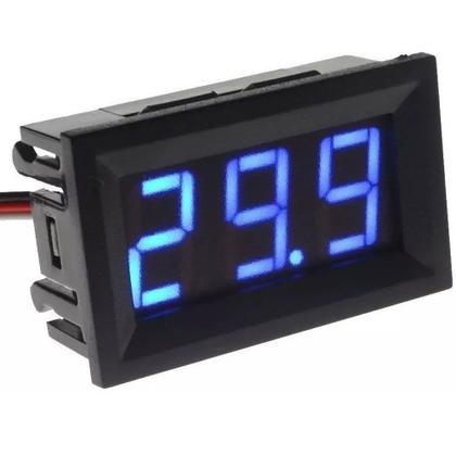 Imagem de Mini Voltímetro Digital Medidor Bateria 100V Remote 3 fios Moldura Fonte Chaveada 12v Som Automotivo