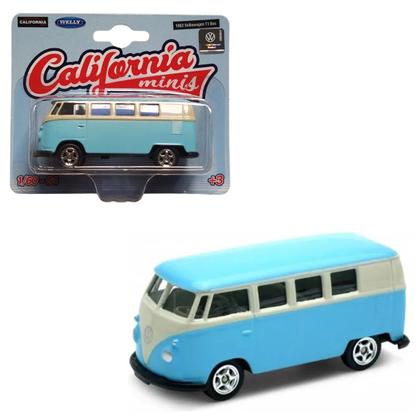 Imagem de Miniatura 1963 Volkswagen T1 Bus Kombi Azul 1/64 California