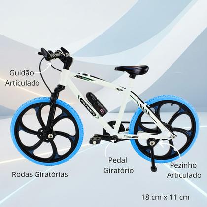 Imagem de Miniatura Bicicleta Metal 1:10 MTB Articulado Coleção 18cm - Branco