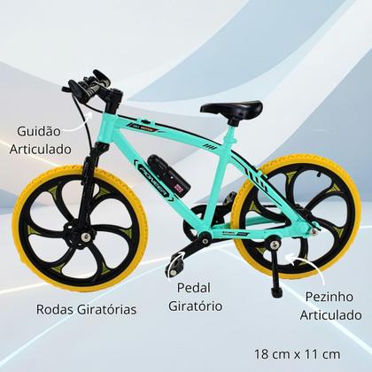 Imagem de Miniatura Bicicleta Metal 1:10 MTB Articulado Coleção 18cm - Verde