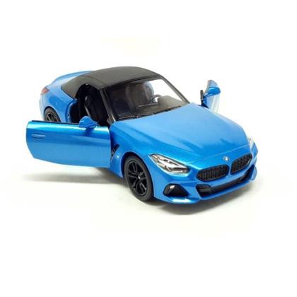 Miniatura BMW Z4 Kinsmart 1/34 Metal e Fricção Azul teto Preto