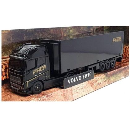 Imagem de Miniatura Caminhão Baú Volvo Fh16 Transporte De Cargas Preto Maisto 11682