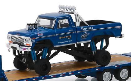 Imagem de Miniatura camionete big foot ford f-250 antig e trailer 1/64