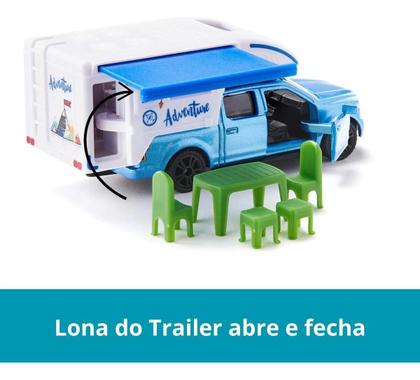 Imagem de Miniatura Camionete Ford F150 Pick Up Camper Com Trailer