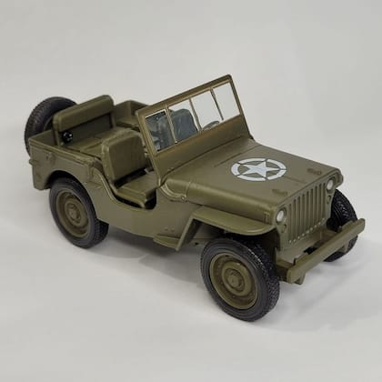 Imagem de Miniatura Carrinho De Ferro Jeep Militar De Guerra Willys Cor Verde