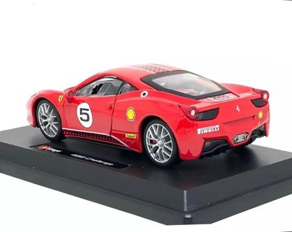 Imagem de Miniatura Carro Ferrari 458 Challenge 5 - Ferrari Racing - Vermelho - 1:24 - Burago