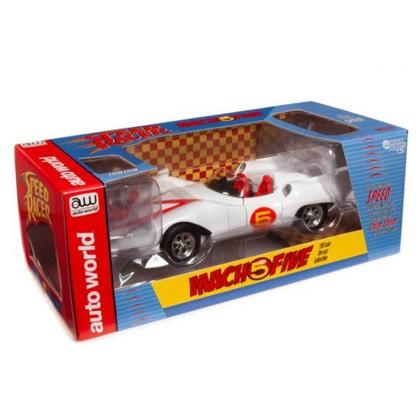 Miniatura Carro Mach 5 Speed Racer C/Figuras 1/18 Auto World