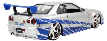 Imagem de Miniatura Carro Nissan Skyline GT-R (R34) - Prata - Velozes e Furiosos 5 - 1:24 - Jada Toys
