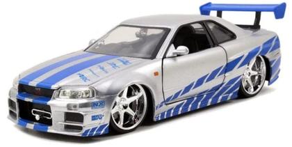 Imagem de Miniatura Carro Nissan Skyline GT-R (R34) - Prata - Velozes e Furiosos 5 - 1:24 - Jada Toys