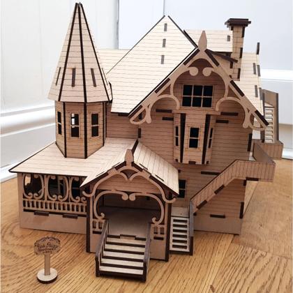 Imagem de Miniatura Casa Bonecas Pink Palace Coraline Quebra-Cabeça MDF