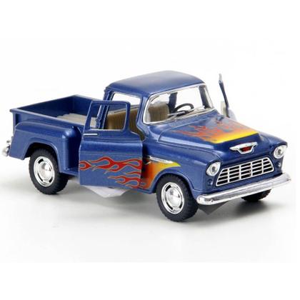 Imagem de Miniatura Chevy Stepside 1955 Kinsmart 1/38 Metal e Fricção Azul