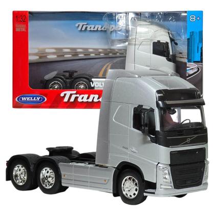 Imagem de Miniatura De Ferro Caminhão Volvo FH 500 6X4 22cm 1/32 Welly