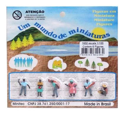 Imagem de Miniatura De Pessoas Maquete 1/100 06 Peças Minitec 1602