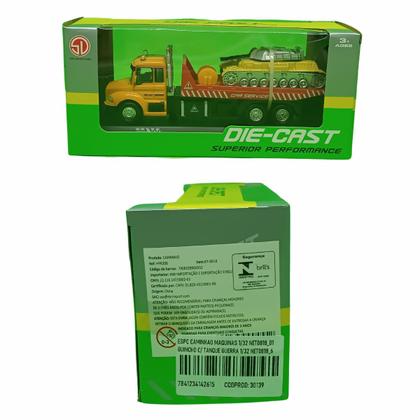 Imagem de Miniatura Espc Caminhão De Guincho C/Tanque De Guerra 1/32 Nettoy