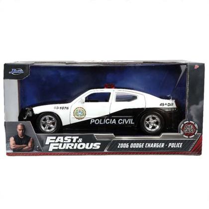 Miniatura Fast & Furious Velozes e Furiosos Police Dodge Charger