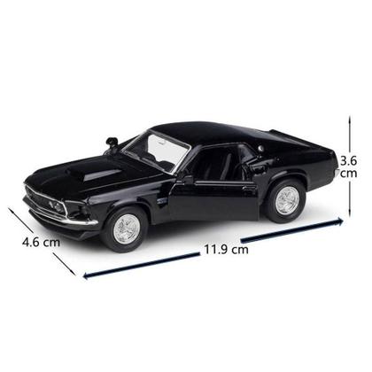 Miniatura Ford Mustang 1969 Boss 429 Welly 1/36 Metal e Fricção