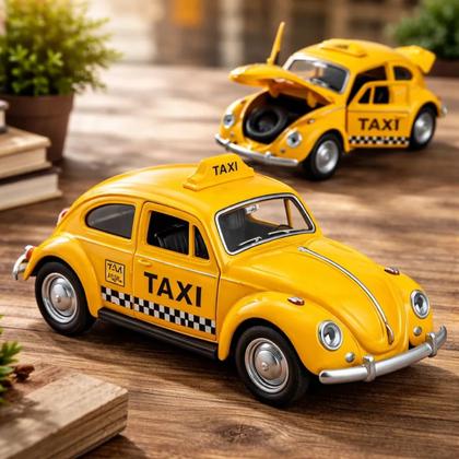 Imagem de Miniatura Fusca Táxi 12cm Colecionável em Metal com Aberturas