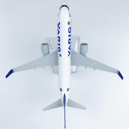 Imagem de Miniatura Maquete Avião Aeronave 16cm Metal Boeing 737 Varig