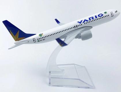 Imagem de Miniatura Maquete Avião Aeronave 16cm Metal Boeing 737 Varig