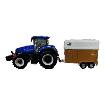 Imagem de Miniatura Máquina Trator New Holland T7.315 + Reboque 1:32