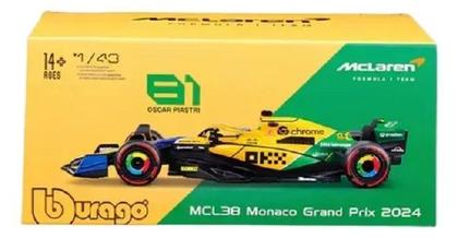 Imagem de Miniatura Metal 1/43 C/ Piloto Caixa Acrilica Formula 1 2024 McLaren F1 MCL38 Oscar Piastro 81  Burago