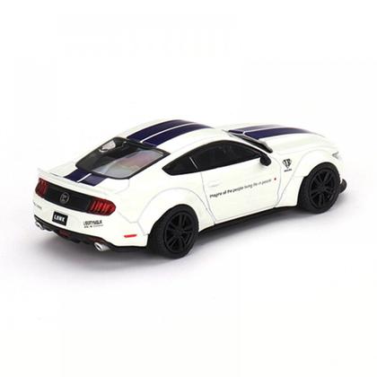 Miniatura Mini Gt Ford Mustang GT LB-Works 1/64 Branco/Azul