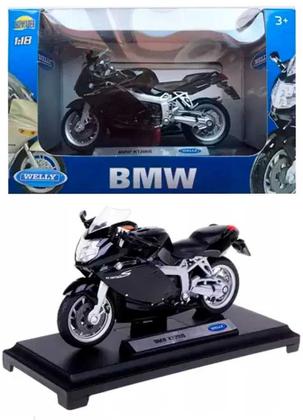 Imagem de Miniatura Moto BMW K1200S preta Welly 1/18