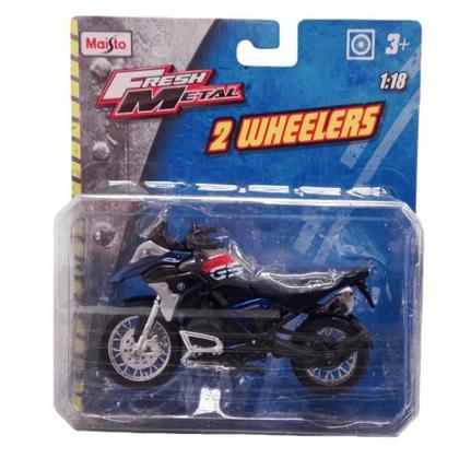 Miniatura Moto Bmw R1200 Gs 2017 Azul 1/18 Maisto 35300