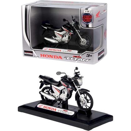 Imagem de Miniatura Moto Honda CG Titan 160 cc Preta 2016 Escala 1/18