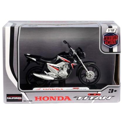 Imagem de Miniatura Moto Honda CG Titan 160 cc Preta 2016 Escala 1/18