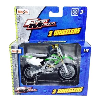Imagem de Miniatura Moto Kawasaki Kx 250F 1/18 Verde Maisto 35300