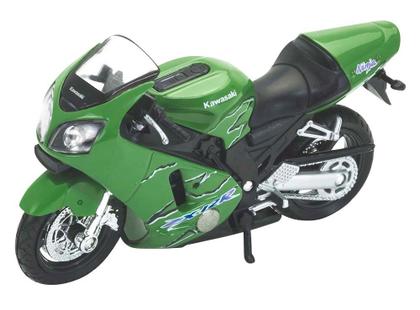 Imagem de Miniatura Moto Kawasaki ninja ZX-12R verde Welly 1/18