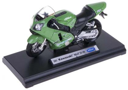 Imagem de Miniatura Moto Kawasaki ninja ZX-12R verde Welly 1/18