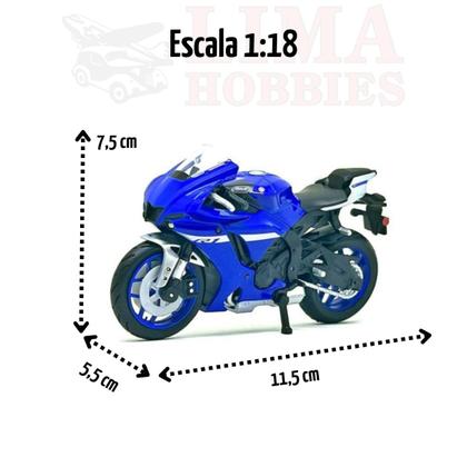 Imagem de Miniatura Moto Yamaha Yzf-R1 2021 1/18 Azul Maisto 35300