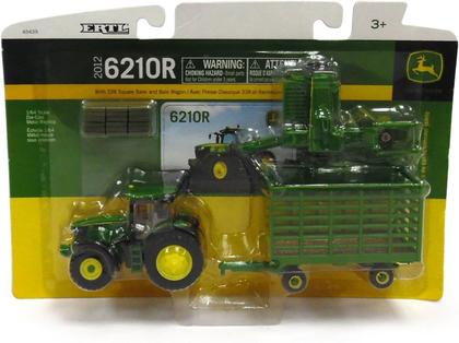 Imagem de Miniatura Play Set John Deere Trator 6210R Enfardadeira 1/64