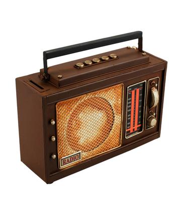 Imagem de Miniatura Rádio Antigo Cofrinho 19.5x8x23cm - Tudo em Caixa